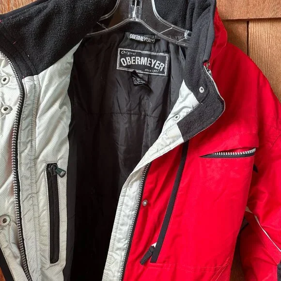 EUC Obermeyer Red/Black One Piece Velocity Shell Suit in Women's 12 Petite - Picture 8 of 16